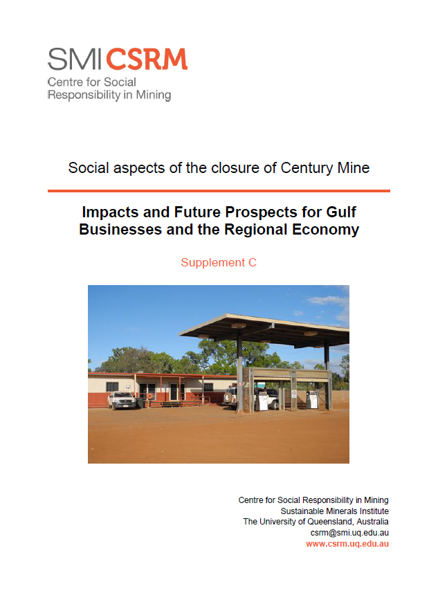 Social aspects of the closure of Century Mine: impact and future prospects for Gulf business and the regional economy